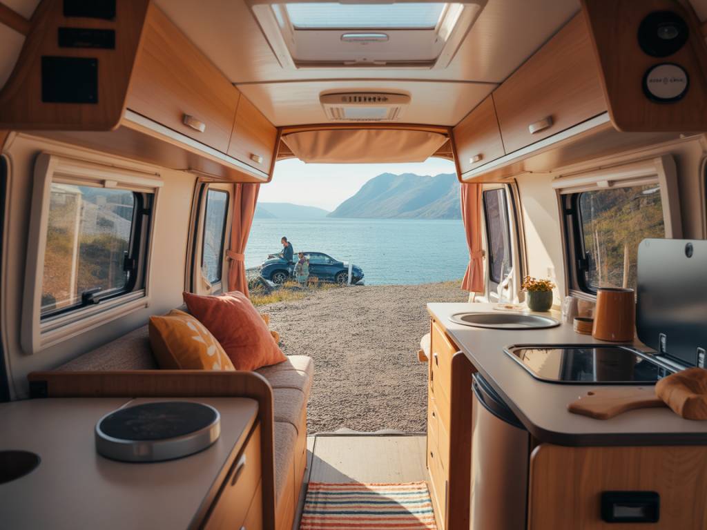 Mon quotidien dans un camping car interieur fonctionnel et chaleureux